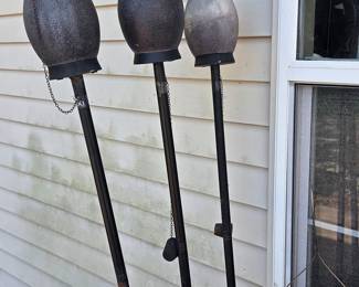 Set of 3 TIKI Brand Garden Torches