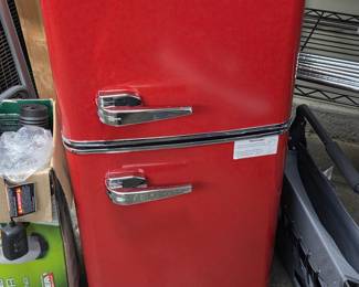 Galanz Retro 3.1 cu. ft. Two-Door Mini Refrigerator - Hot Rod Red