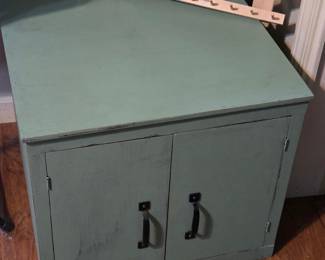 Vintage Painted Wooden Storage Cabinet with June Tailor Thread Rack