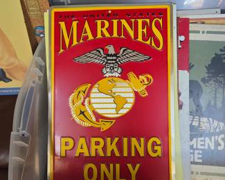 United States Marines Parking Only Tin Sign
