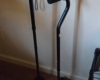 Pair of Adjustable Walking Canes: Tripod Cane with LED Light and Quad Cane