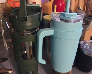 Insulated Travel Tumblers (Green and Light Blue) - TAL and Generic Brand