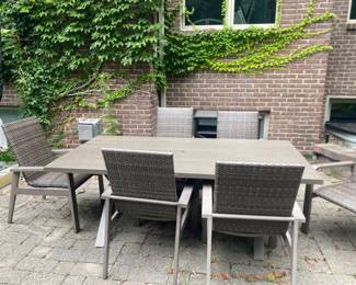 EBEL all-season Patio Table with 6 armchairs - patio set also has "covers" for coverage care