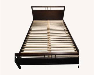 Queen bed with slats (headboard, foot board, side rails with slats)