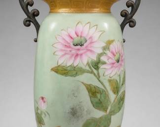 Nippon Hand-Painted Porcelain Vase