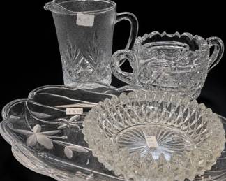 Clear Glass Pitcher & Serving Set
