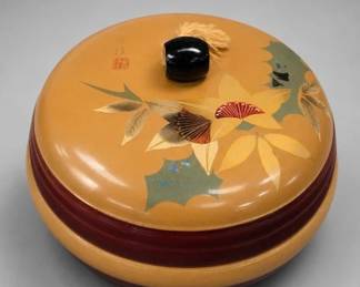 Japanese Lacquer Candy Dish Signed Sekiho