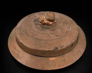 Copper Glass Covered Serving Dish