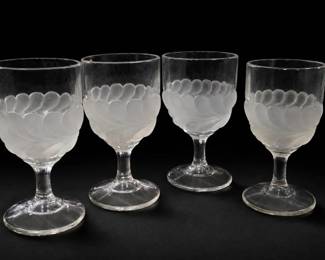 LG Wright Plume Glass Goblets, 4pc