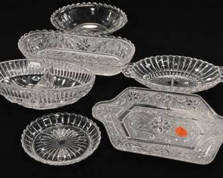 Pressed Glass Bowls, Platters & Serving Dishes