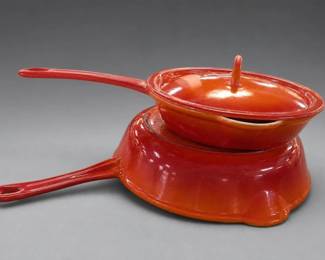Descoware Enameled Cast-Iron Covered Skillets