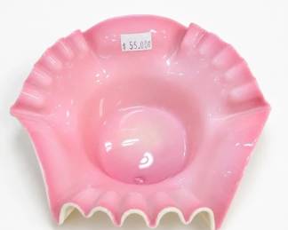 Antique Pink Ruffled-Edge Decorative Dish