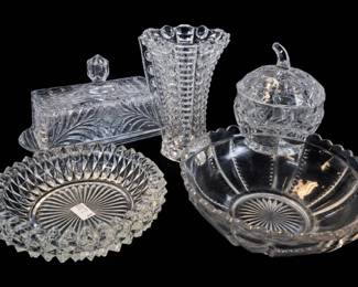 Faceted Glass Serving & Decor Group
