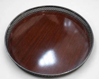Walnut And Metal Decorative Tray