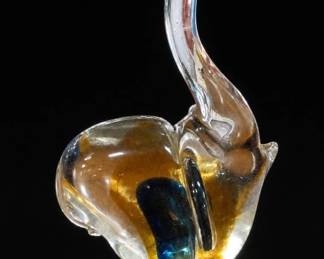 Multicolored Art Glass Elephant Sculpture