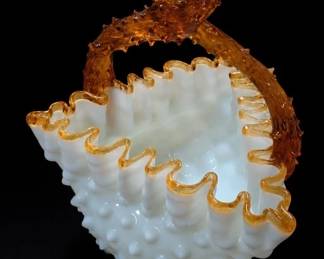 Stevens & Williams Opalescent Hobnail Glass