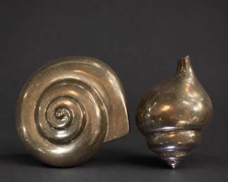 Shell-Form Brass Wall Decor