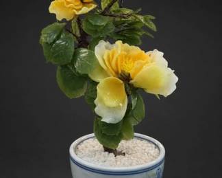 Jade Tree Floral Arrangement W Ceramic Planter