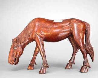 Carved Wooden Horse Figurine