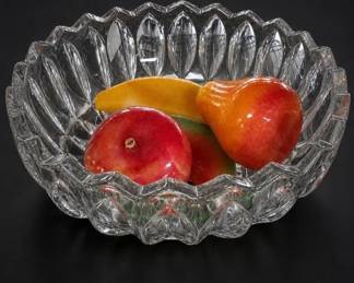 Glass Bowl With Decorative Marble Fruit