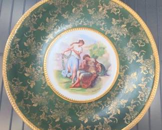 Green And Gilt Porcelain Plate