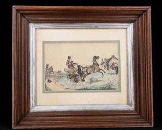 Framed Horse-Drawn Carriage Print