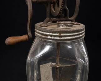 Vintage Glass Butter Churn