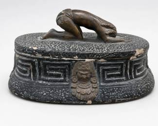 Art Deco Aztec Mayan Revival Chalkware Trinket