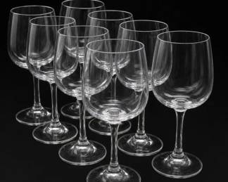 8Pc Clear Stemmed Wine Glasses