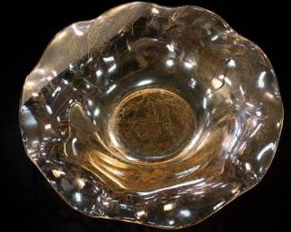 Jeannette Glass Floragold Louisa Marigold Bowl
