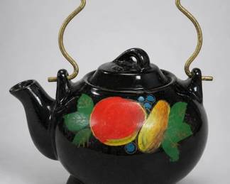 Wales Ceramic Teapot With Metal Stand