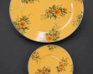 MacKenzie-Childs Floral Ceramic Platter & Plate