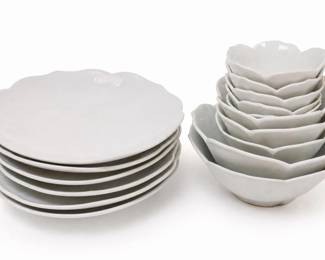 White Floret Style Dishes / Bowls