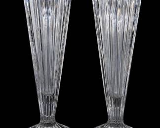Clear Glass Fluted Vases
