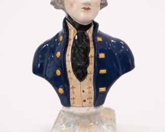 Portugal-Marked Ceramic Bust Sculpture Washington