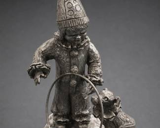 Signed Michael Ricker Pewter Clown Figurine