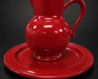 Fiesta Ceramic Pitcher & Platter Set
