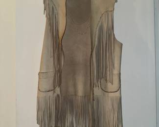 Vintage western fringed vest