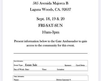 ***MUST PRINT OUT BEFORE & FILL OUT TO ENTER COMMUNITY!***