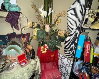 7' tall silk flowers with metal stand