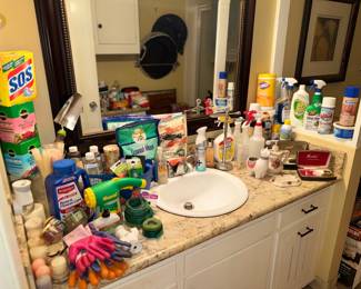 Garden supplies, cleaning supplies, tools
