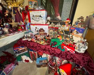 Christmas supplies & decorations, lighted houses, lights, ornaments