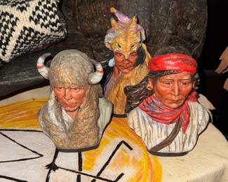 Indian portrait chief sculptures
