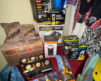 Camping & Survival food & gear, firestarters
