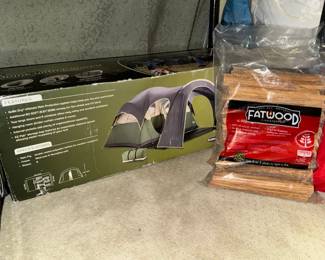 Camping tent NIB & Firestarter