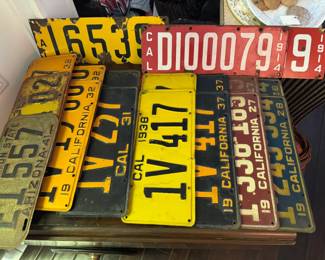 Antique & Vintage car license plates 1914, 1915, 1927, 1928, 1931, 1932,1937,1938
