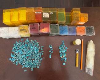 Native American Indian glass beads & drilled turquoise nuggets