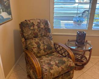 Floral Armchair And Round Side Table