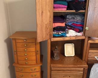 Open Bedroom Cabinet And Jewelry Chest