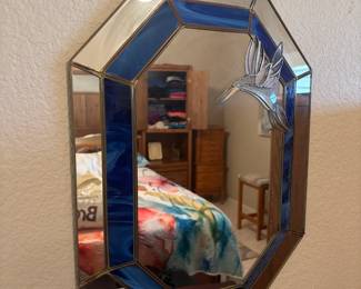 Blue Bordered Wall Mirror